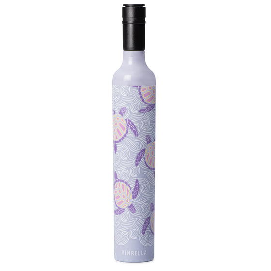 Purple turtle patterned bottle umbrella by Vinrella
