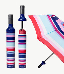  Kaido Striped Blue and pink Bottle Umbrella by Vinrella