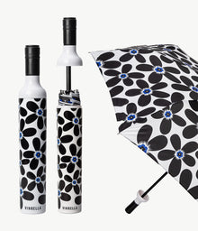  Black and White Graphic Floral Umbrella Vinrella Marimekko inspired