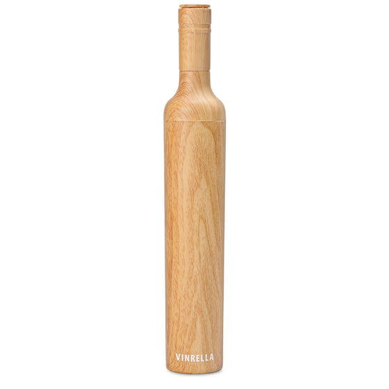 Light wood bottle umbrella by Vinrella