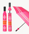 Pink Floral Boho Wine Bottle Umbrella by Vinrella