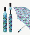 Floral blue and purple Bottle Umbrella by Vinrella