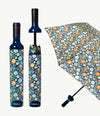 Floral Navy, Mint Green and Orange Bottle Umbrella by Vinrella