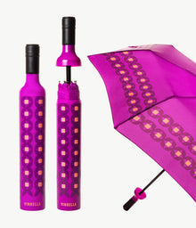  Purple Geometric Flower Design on Bottle Umbrella by Vinrella