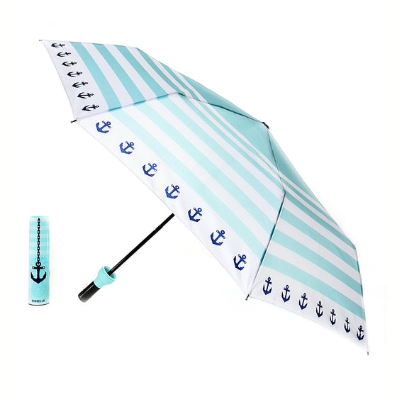 Seaside Anchors Bottle Umbrella by Vinrella Open Umbrella