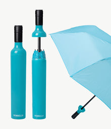  Turquoise Solid Blue Bottle Umbrella by Vinrella
