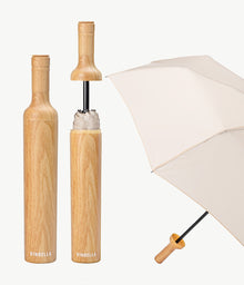  Light wood bottle umbrella by Vinrella