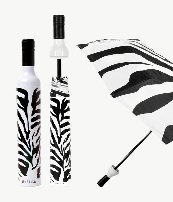 Zebra Patterned Bottle Umbrella by Vinrella