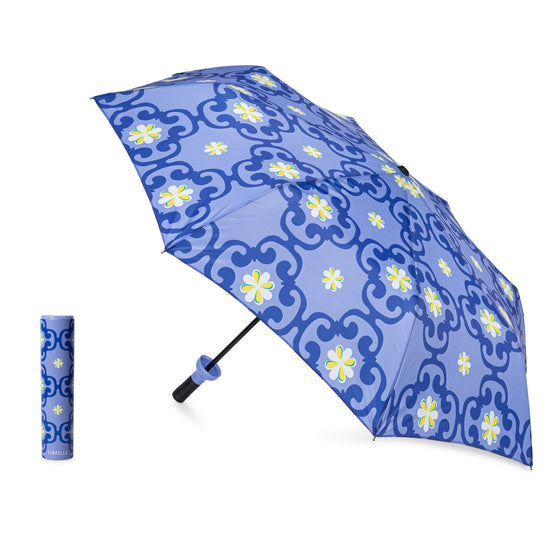 Azul Blue and Purple Bottle Umbrella by Vinrella Open Umbrella