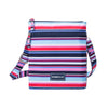 Striped navy and pink crossbody bag